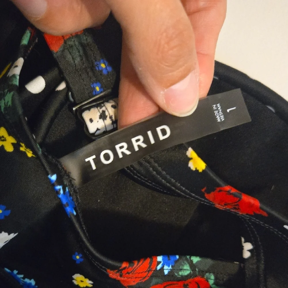 Torrid Black Floral Swimsuit